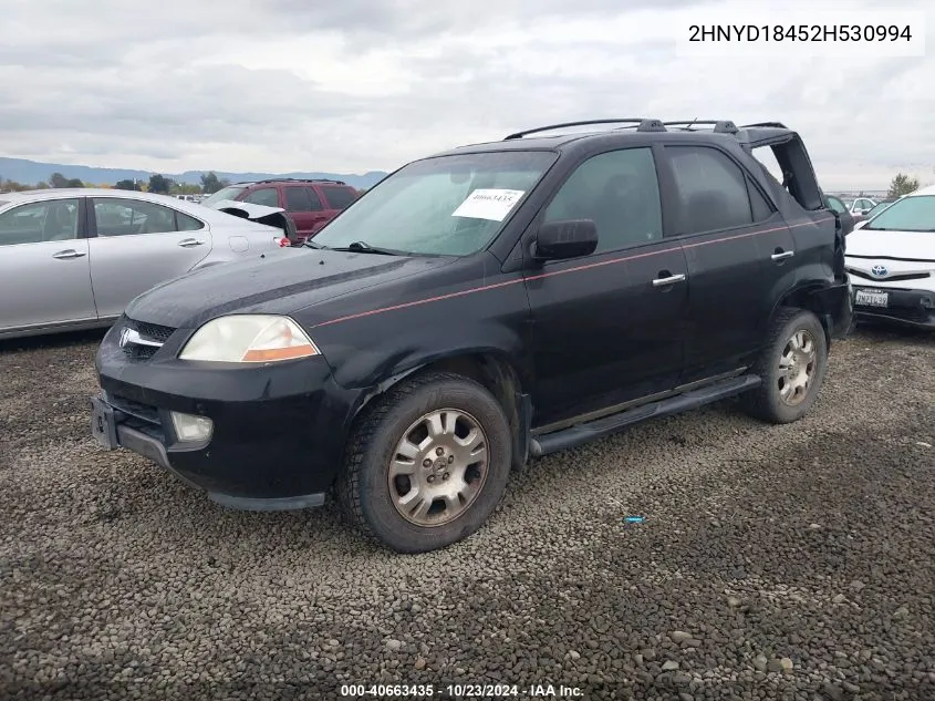 2002 Acura Mdx VIN: 2HNYD18452H530994 Lot: 40663435