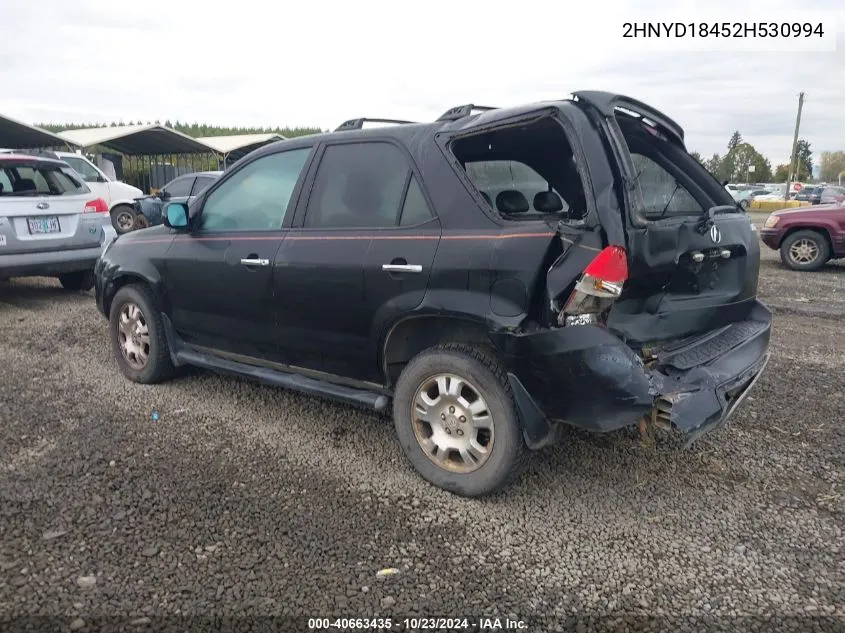 2002 Acura Mdx VIN: 2HNYD18452H530994 Lot: 40663435