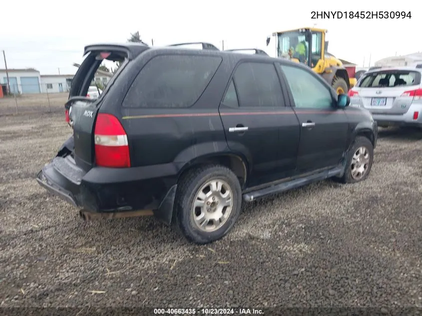 2002 Acura Mdx VIN: 2HNYD18452H530994 Lot: 40663435