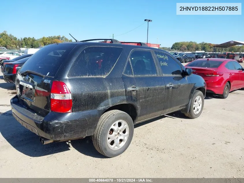 2002 Acura Mdx VIN: 2HNYD18822H507885 Lot: 40664078