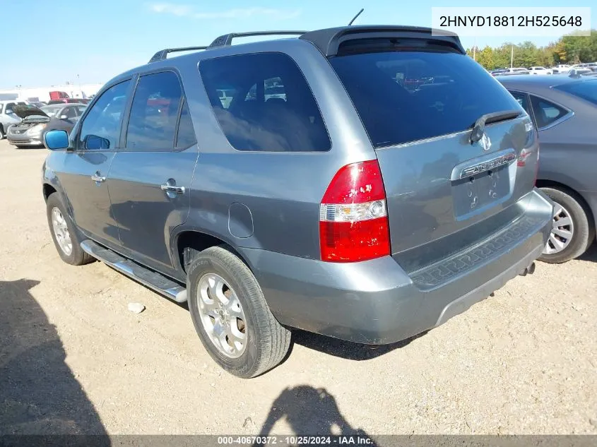 2002 Acura Mdx VIN: 2HNYD18812H525648 Lot: 40670372