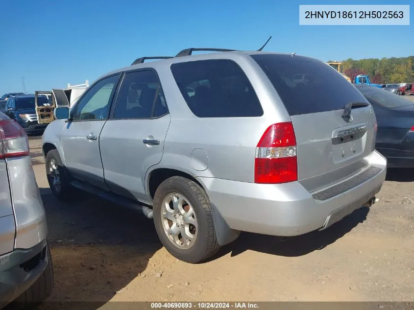 2002 Acura Mdx VIN: 2HNYD18612H502563 Lot: 40690893