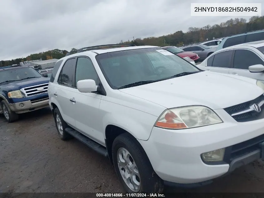 2002 Acura Mdx Touring Pkg VIN: 2HNYD18682H504942 Lot: 40814866