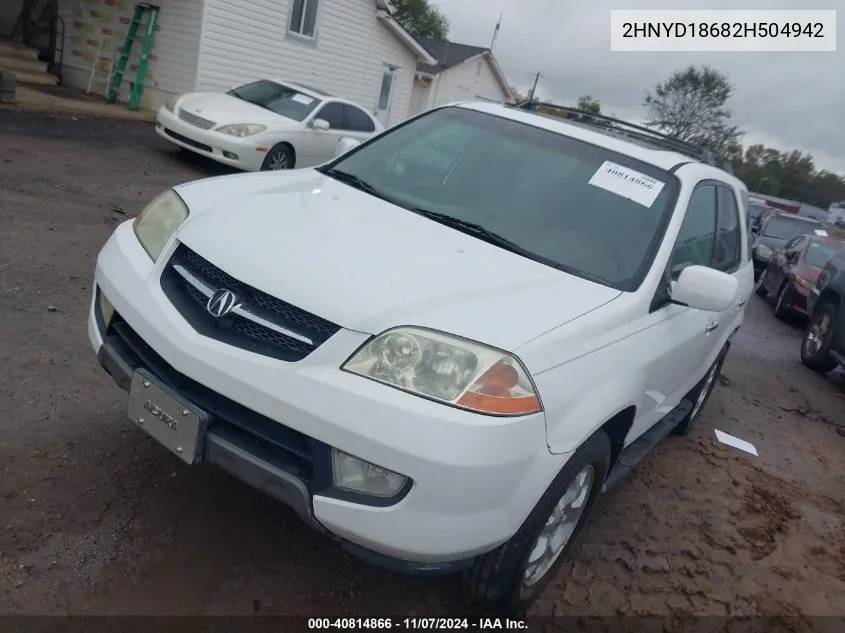 2002 Acura Mdx Touring Pkg VIN: 2HNYD18682H504942 Lot: 40814866