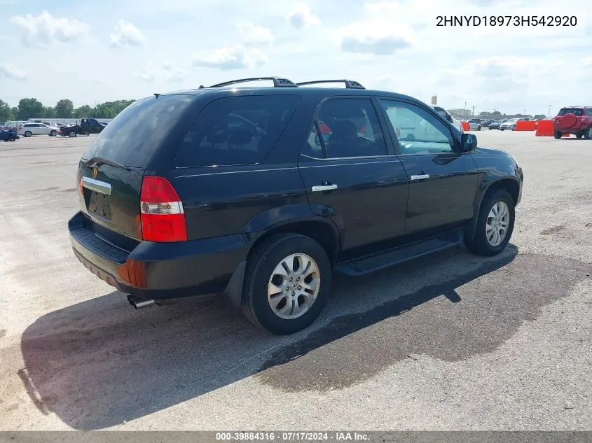 2003 Acura Mdx VIN: 2HNYD18973H542920 Lot: 39884316