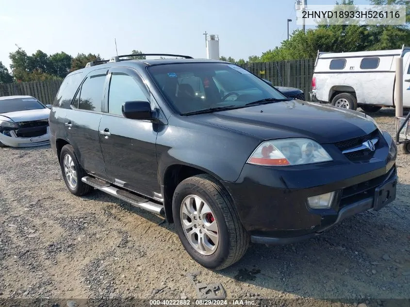 2003 Acura Mdx VIN: 2HNYD18933H526116 Lot: 40222882