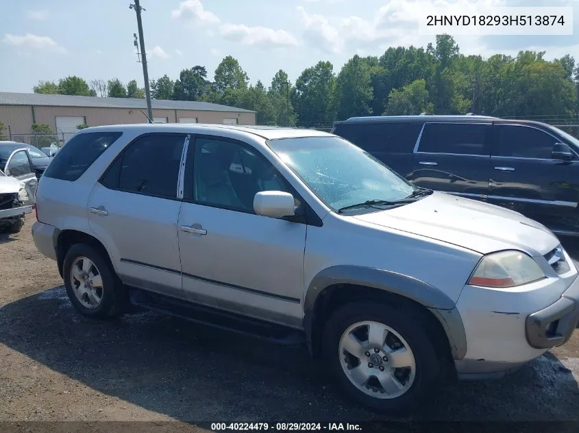 2003 Acura Mdx VIN: 2HNYD18293H513874 Lot: 40224479