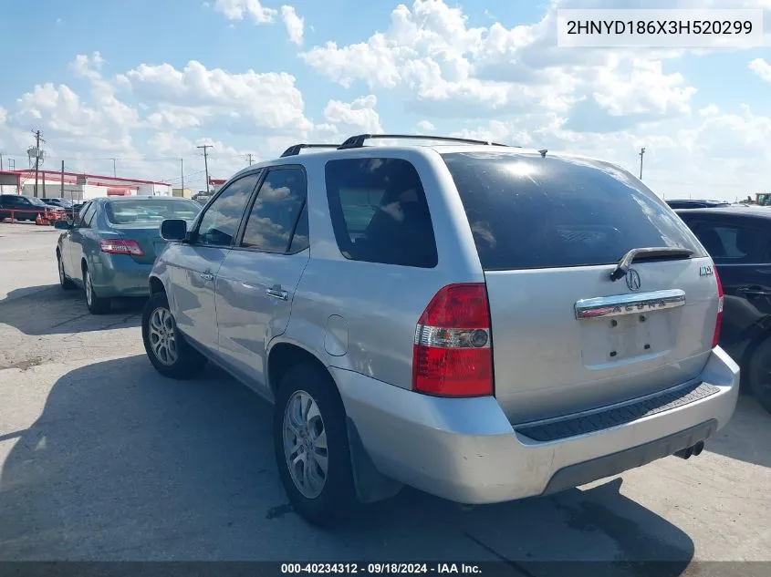 2003 Acura Mdx Touring VIN: 2HNYD186X3H520299 Lot: 40234312