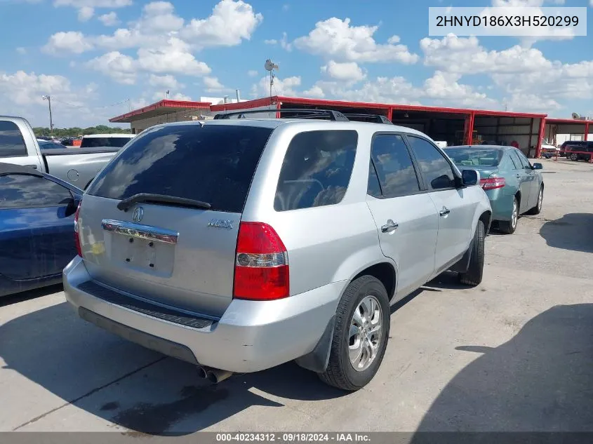 2003 Acura Mdx Touring VIN: 2HNYD186X3H520299 Lot: 40234312