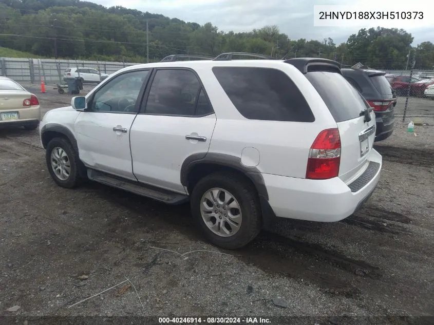 2003 Acura Mdx VIN: 2HNYD188X3H510373 Lot: 40246914