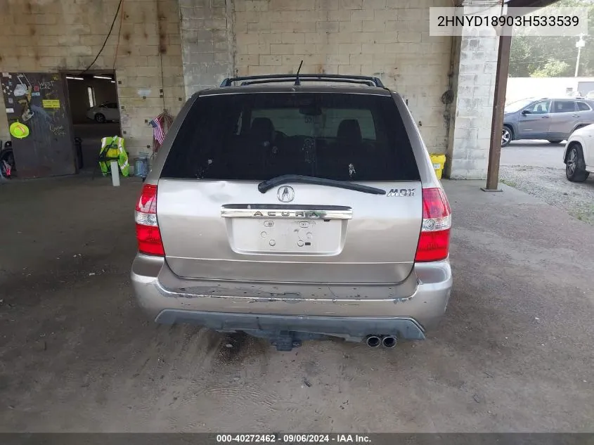 2003 Acura Mdx VIN: 2HNYD18903H533539 Lot: 40272462