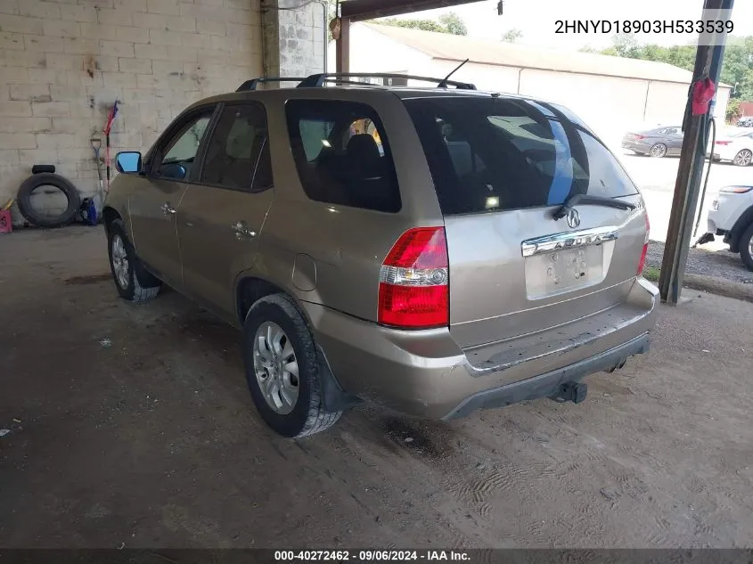 2003 Acura Mdx VIN: 2HNYD18903H533539 Lot: 40272462