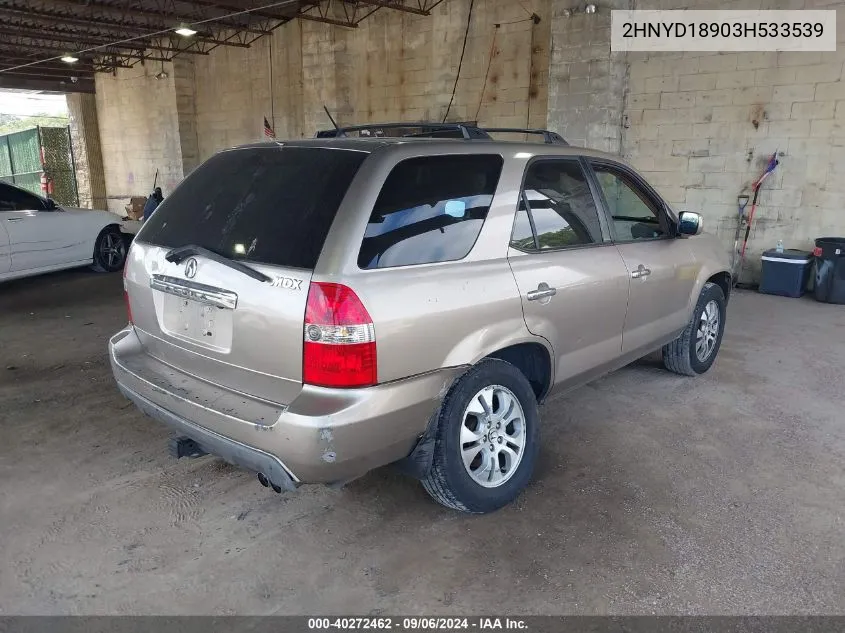 2003 Acura Mdx VIN: 2HNYD18903H533539 Lot: 40272462