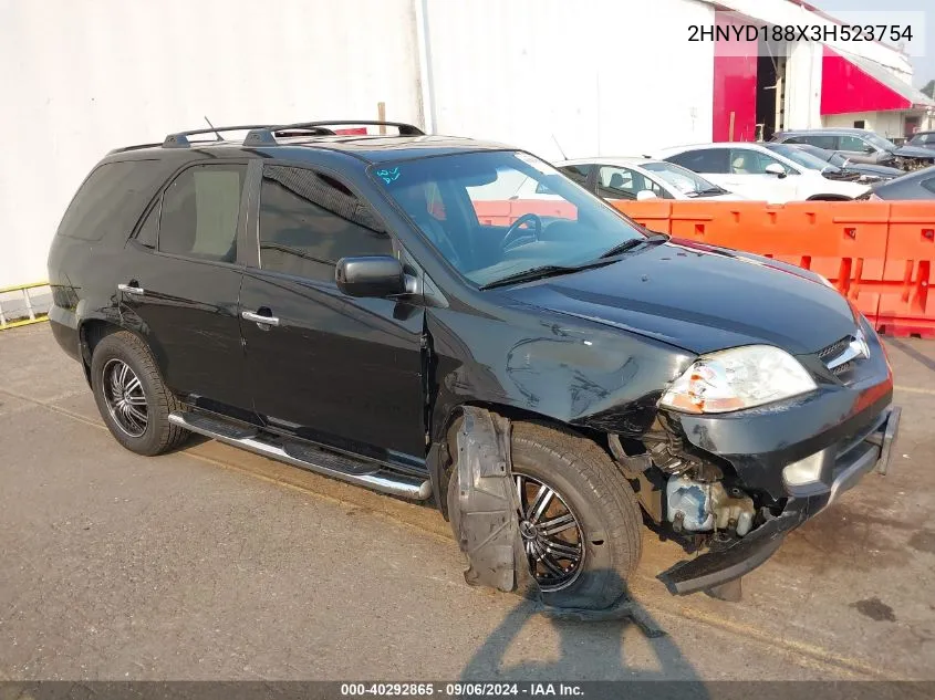 2003 Acura Mdx VIN: 2HNYD188X3H523754 Lot: 40292865