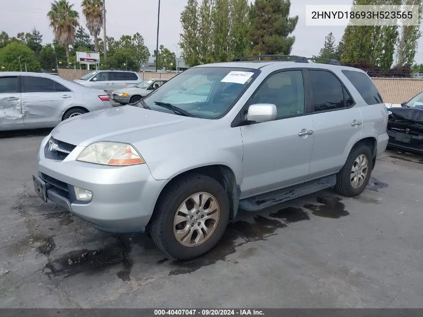 2003 Acura Mdx VIN: 2HNYD18693H523565 Lot: 40407047