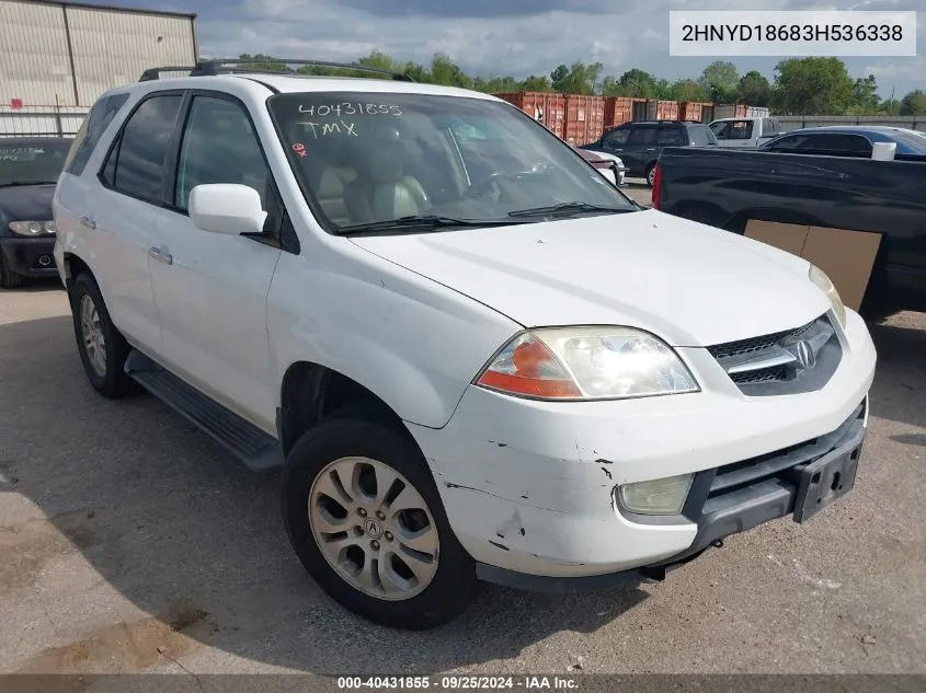 2003 Acura Mdx VIN: 2HNYD18683H536338 Lot: 40431855