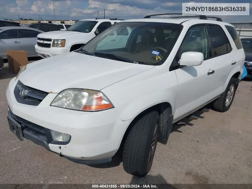 2003 Acura Mdx VIN: 2HNYD18683H536338 Lot: 40431855