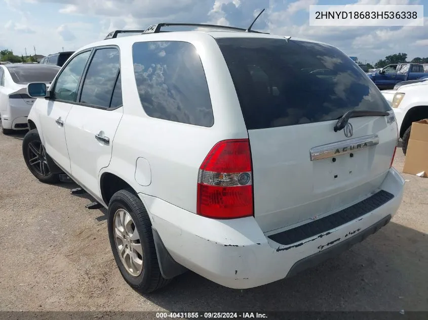 2003 Acura Mdx VIN: 2HNYD18683H536338 Lot: 40431855