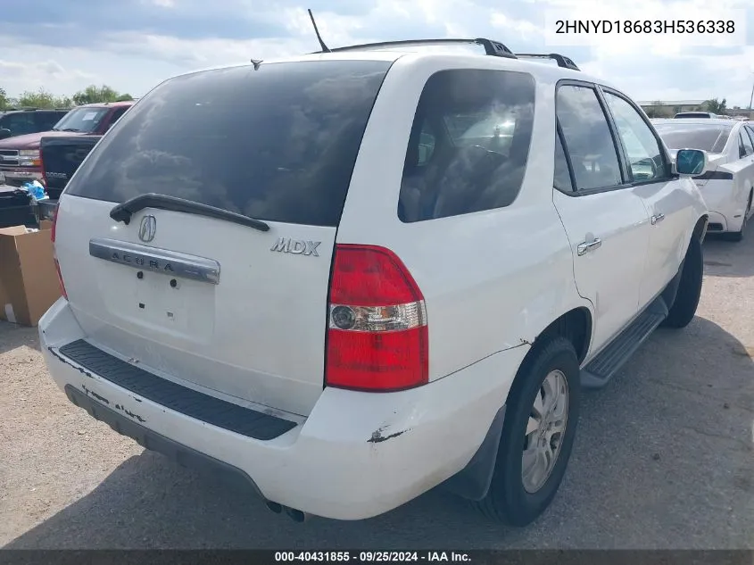 2003 Acura Mdx VIN: 2HNYD18683H536338 Lot: 40431855