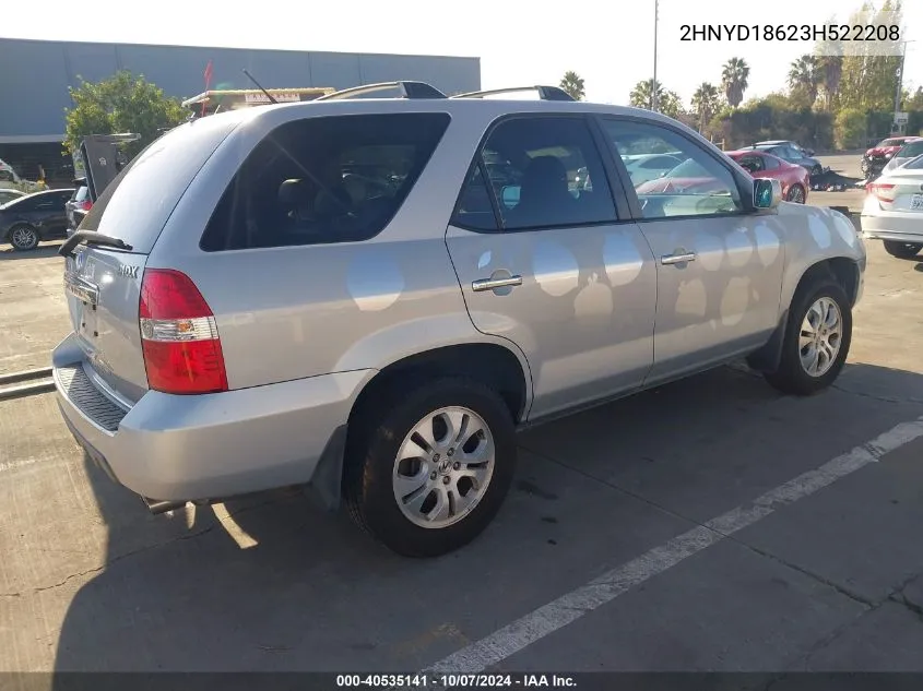 2003 Acura Mdx VIN: 2HNYD18623H522208 Lot: 40535141