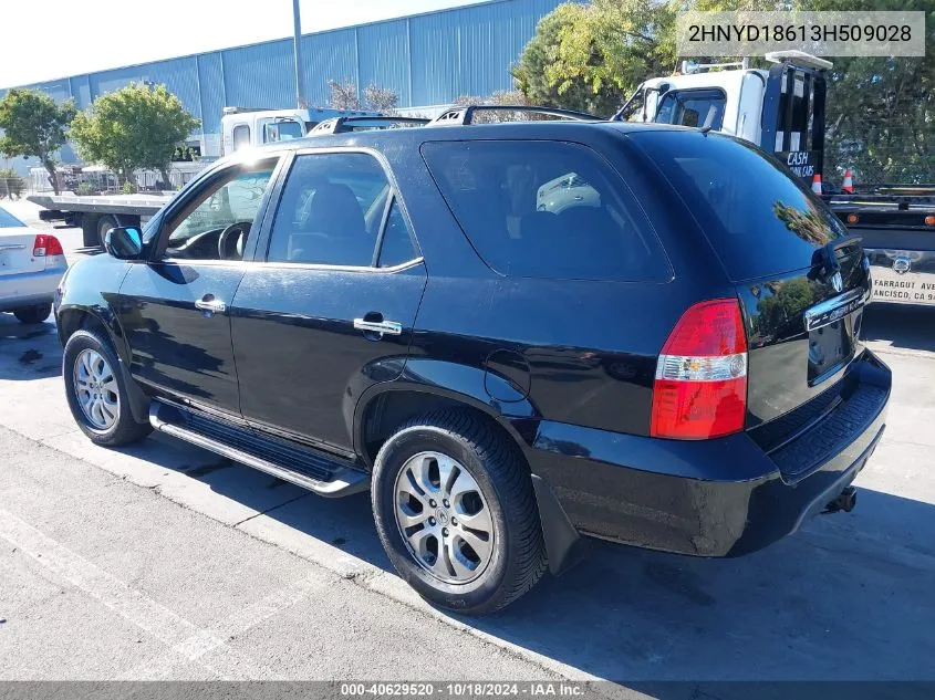 2003 Acura Mdx VIN: 2HNYD18613H509028 Lot: 40629520