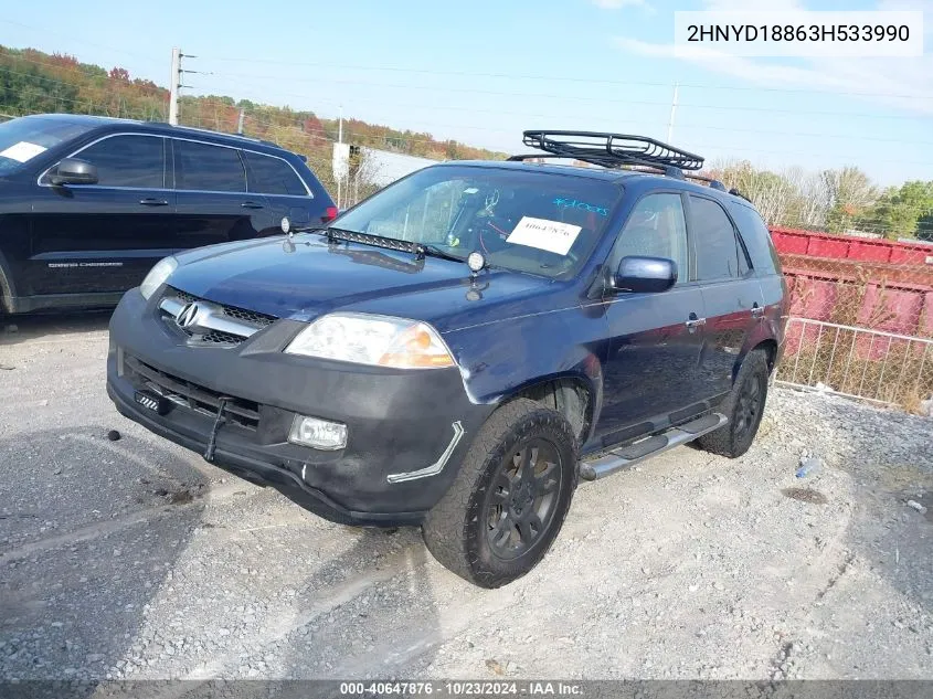 2003 Acura Mdx VIN: 2HNYD18863H533990 Lot: 40647876