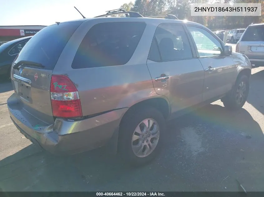 2HNYD18643H511937 2003 Acura Mdx