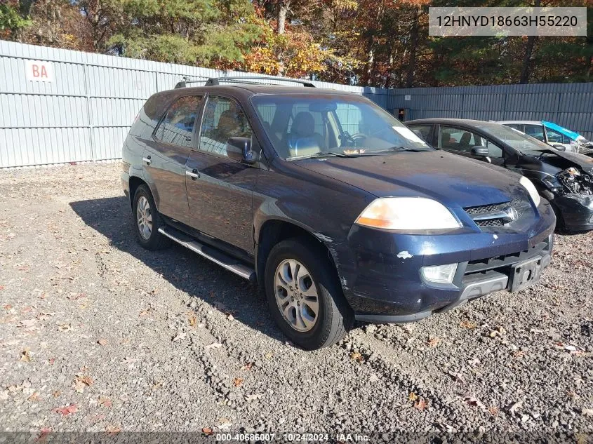 2003 Acura Mdx VIN: 12HNYD18663H55220 Lot: 40686007