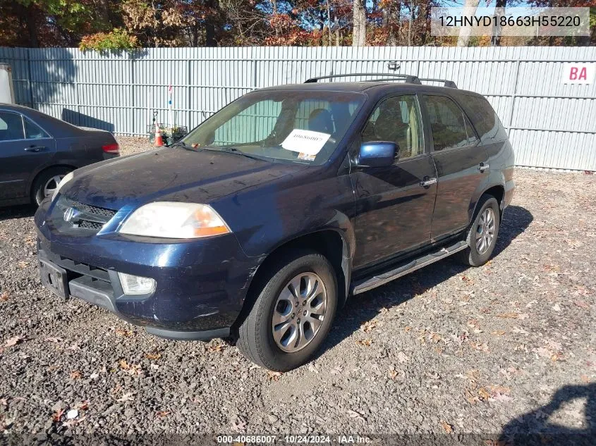 2003 Acura Mdx VIN: 12HNYD18663H55220 Lot: 40686007