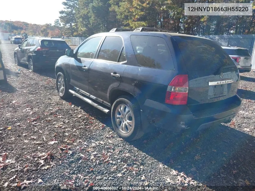 2003 Acura Mdx VIN: 12HNYD18663H55220 Lot: 40686007