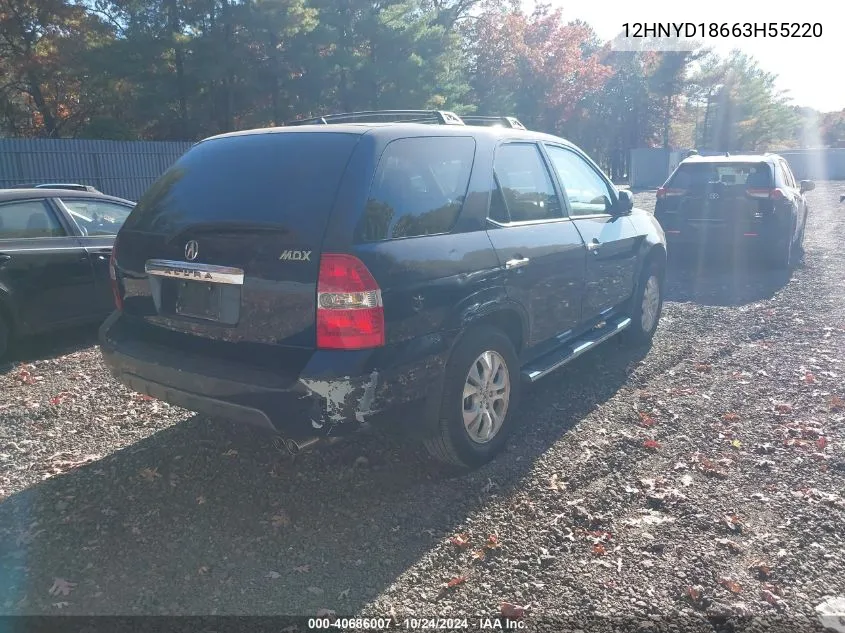 2003 Acura Mdx VIN: 12HNYD18663H55220 Lot: 40686007