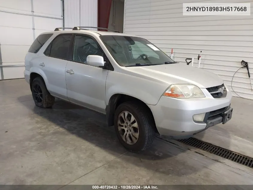 2003 Acura Mdx VIN: 2HNYD18983H517668 Lot: 40720432