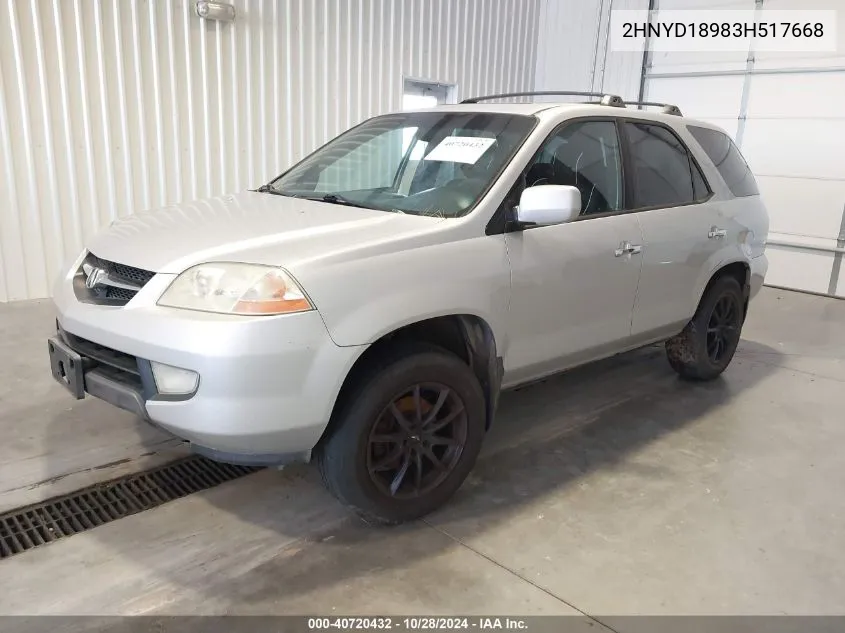 2003 Acura Mdx VIN: 2HNYD18983H517668 Lot: 40720432