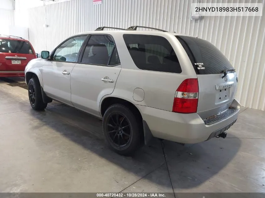 2003 Acura Mdx VIN: 2HNYD18983H517668 Lot: 40720432