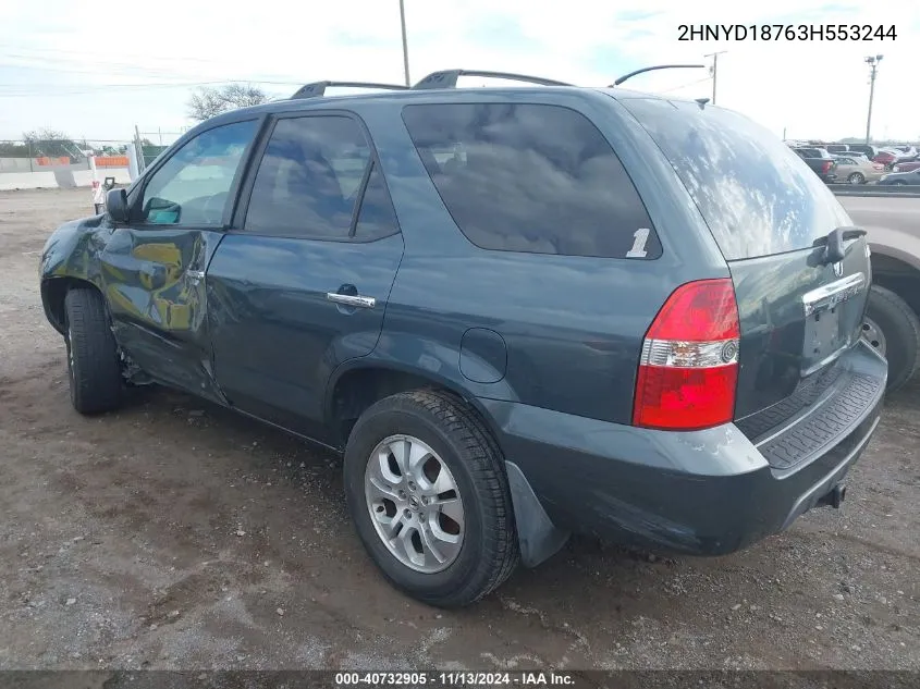 2003 Acura Mdx VIN: 2HNYD18763H553244 Lot: 40732905