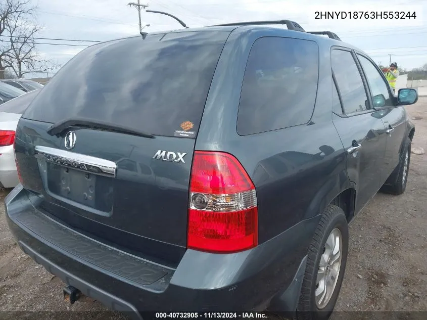 2003 Acura Mdx VIN: 2HNYD18763H553244 Lot: 40732905