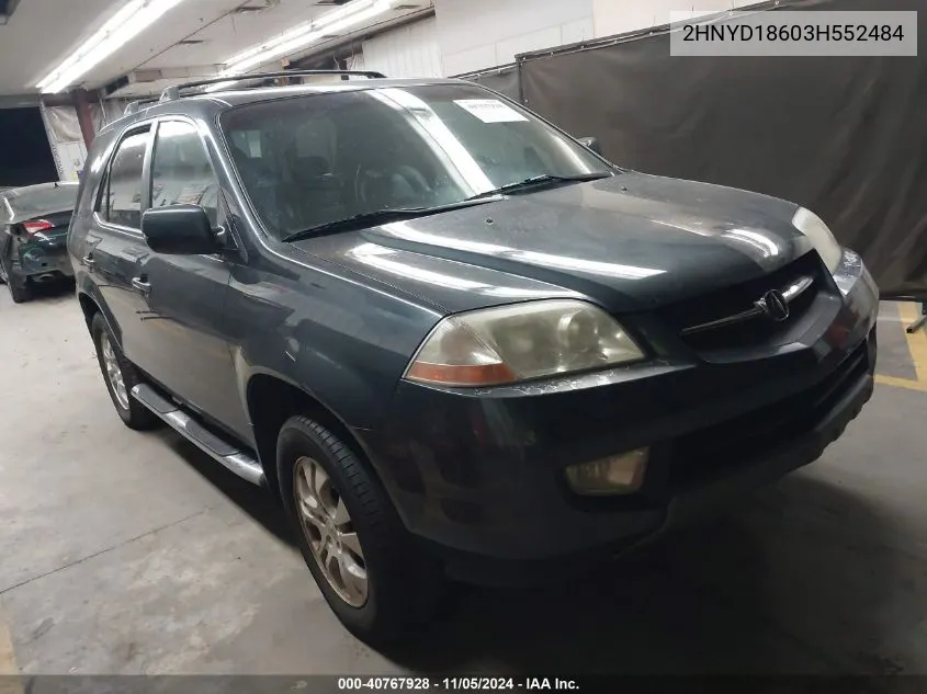 2003 Acura Mdx VIN: 2HNYD18603H552484 Lot: 40767928