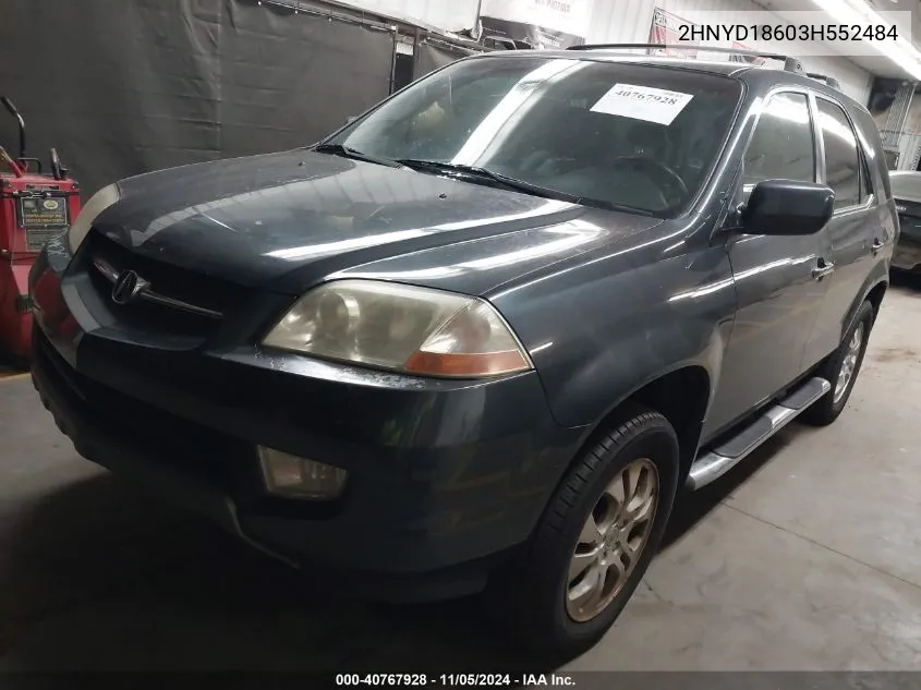 2003 Acura Mdx VIN: 2HNYD18603H552484 Lot: 40767928