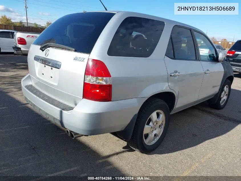 2003 Acura Mdx VIN: 2HNYD18213H506689 Lot: 40784268