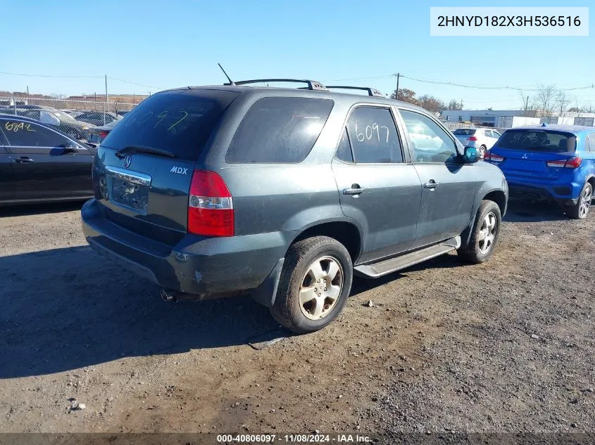 2003 Acura Mdx VIN: 2HNYD182X3H536516 Lot: 40806097