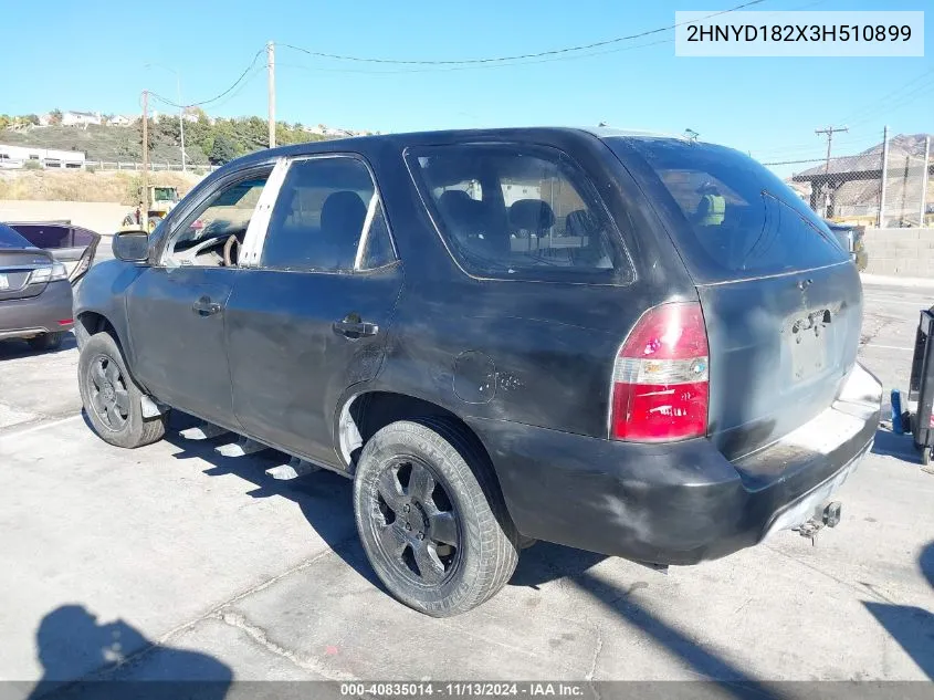 2003 Acura Mdx VIN: 2HNYD182X3H510899 Lot: 40835014