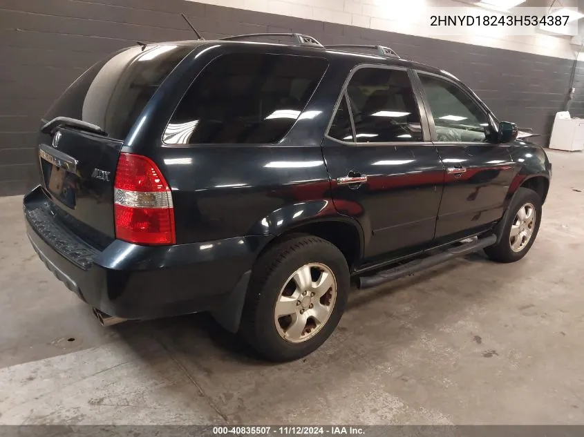 2003 Acura Mdx VIN: 2HNYD18243H534387 Lot: 40835507