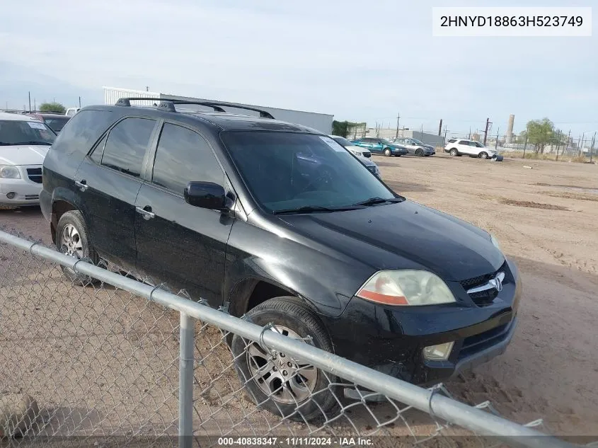 2003 Acura Mdx VIN: 2HNYD18863H523749 Lot: 40838347