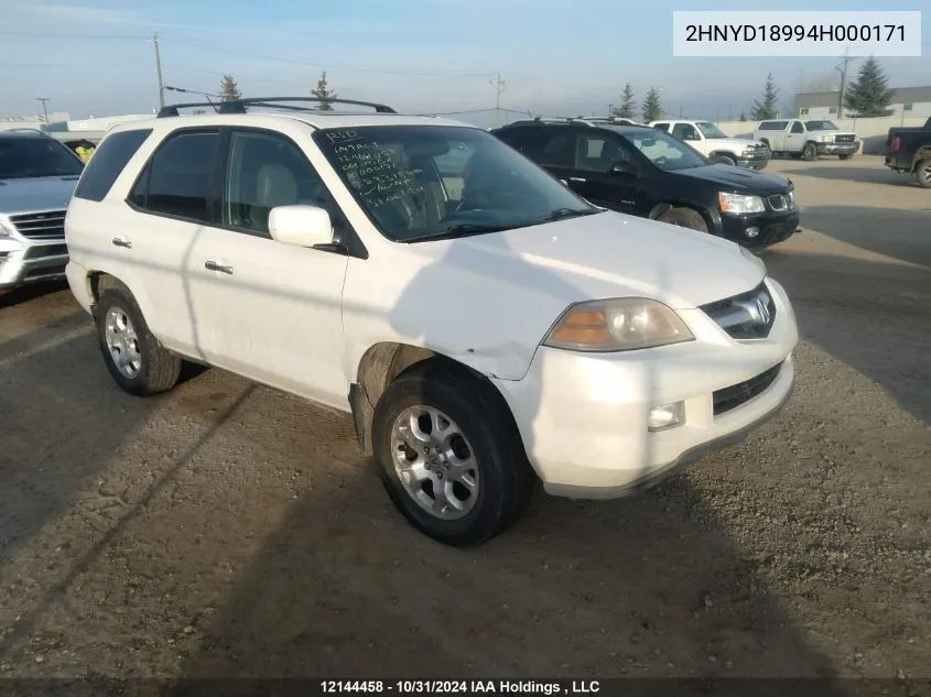 2004 Acura Mdx VIN: 2HNYD18994H000171 Lot: 12144458