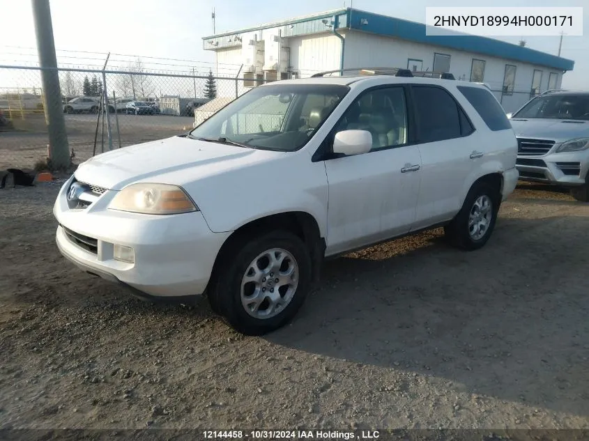 2004 Acura Mdx VIN: 2HNYD18994H000171 Lot: 12144458