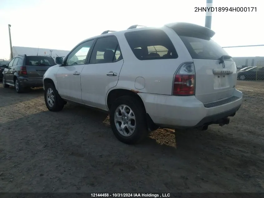 2004 Acura Mdx VIN: 2HNYD18994H000171 Lot: 12144458