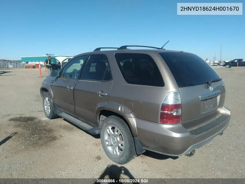 2004 Acura Mdx Touring VIN: 2HNYD18624H001670 Lot: 30046866