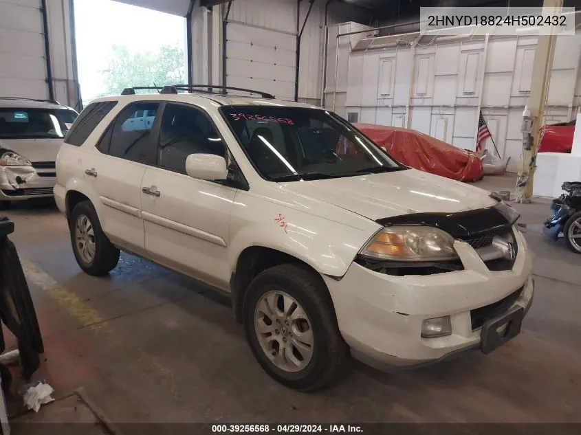 2004 Acura Mdx VIN: 2HNYD18824H502432 Lot: 39256568