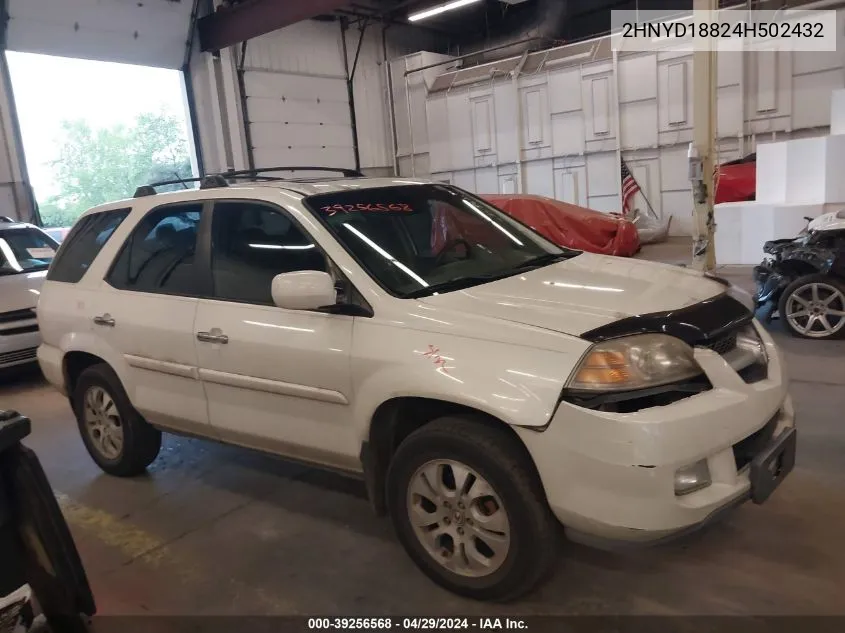 2004 Acura Mdx VIN: 2HNYD18824H502432 Lot: 39256568