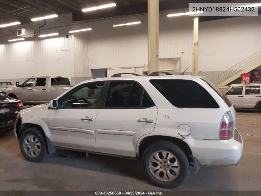 2004 Acura Mdx VIN: 2HNYD18824H502432 Lot: 39256568